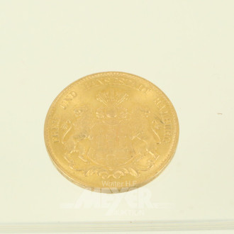 Goldmünze "20 Mark Dt. Reich, Freie und Hansestadt Hamburg 1910"