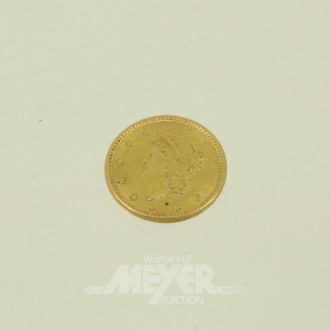 Goldmünze USA 1 Dollar Liberty Head 1851