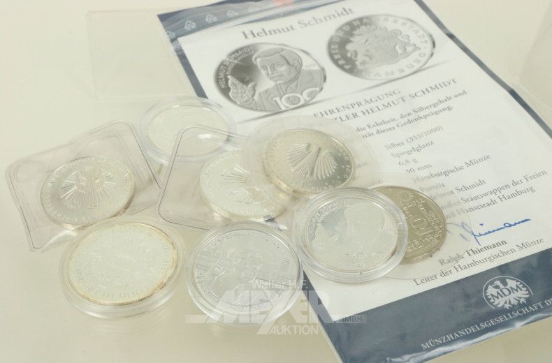 Kl. Konvolut BRD-Sonder- u. Gedenkprägungen