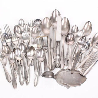 kl. Posten Besteckteile, tlw. Auflage