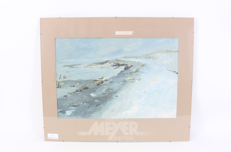 3 Mischtechniken "Winterliche Küste"