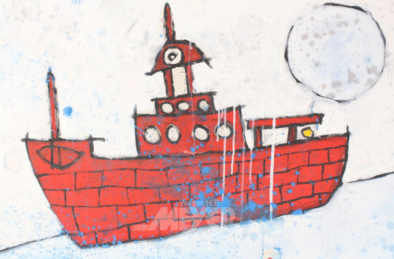 Gemälde 'Ziegelsteinschiff im weißen Licht'