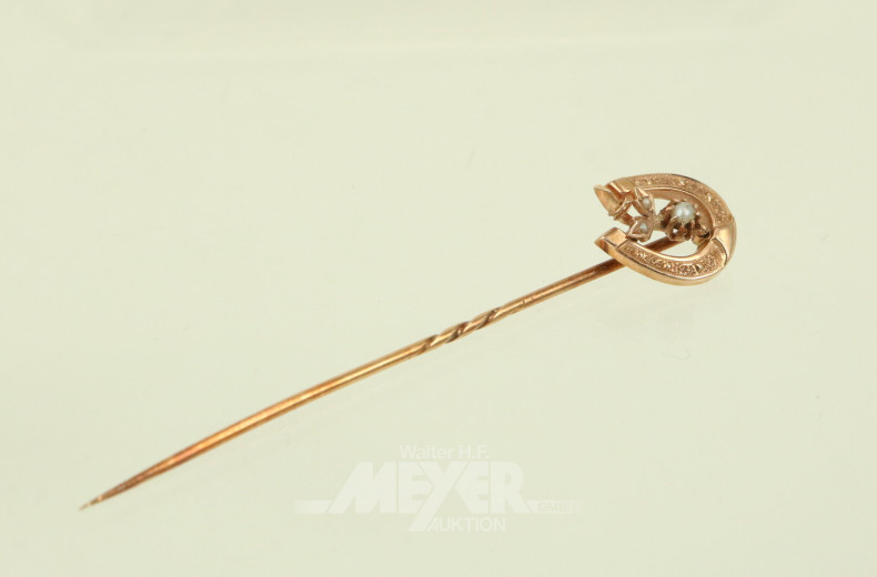 Krawattennadel "Hufeisen mit Perle"