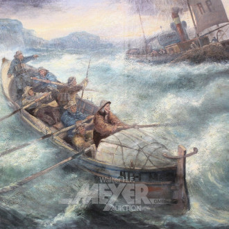 Gemälde "Schiffbruch vor Küste"