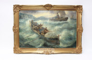 Gemälde "Schiffbruch vor Küste"