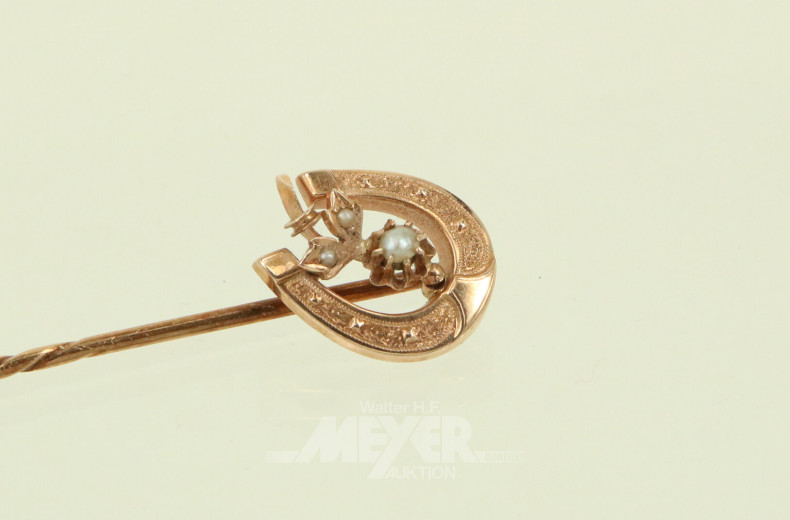 Krawattennadel "Hufeisen mit Perle"