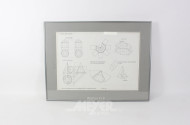 4 Druckgrafiken mit Abbildungen aus der darstellenden Geometrie