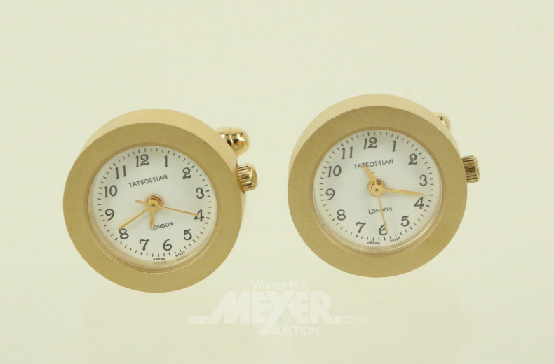 Paar Uhren-Manschettenknöpfe "Tateossian London"