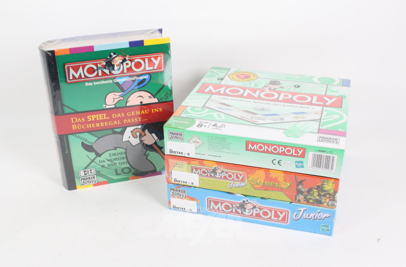 4 Monopoly Ausgaben, jew. versiegelt