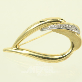 Brosche, besetzt mit kl. Farbsteinen