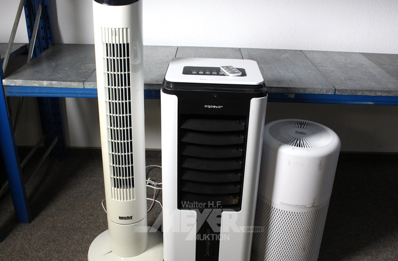 3 Säulenventilatoren und Luftfiltergeräte