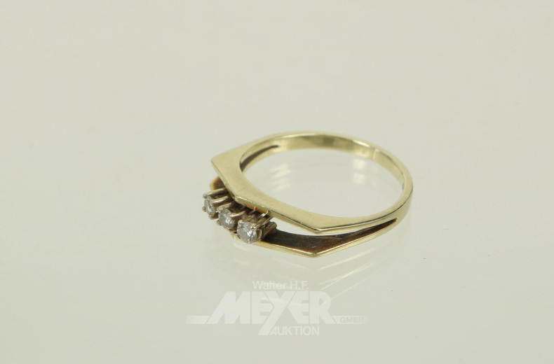 Damenring, besetzt mit 3 kl. Brillanten