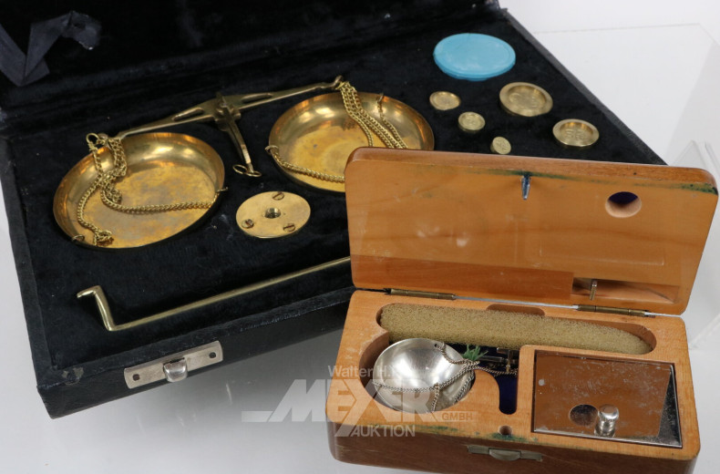 2 metrische Feinwaagensätze