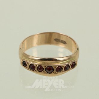 Damenring, besetzt mit 7 kl. Rubinen