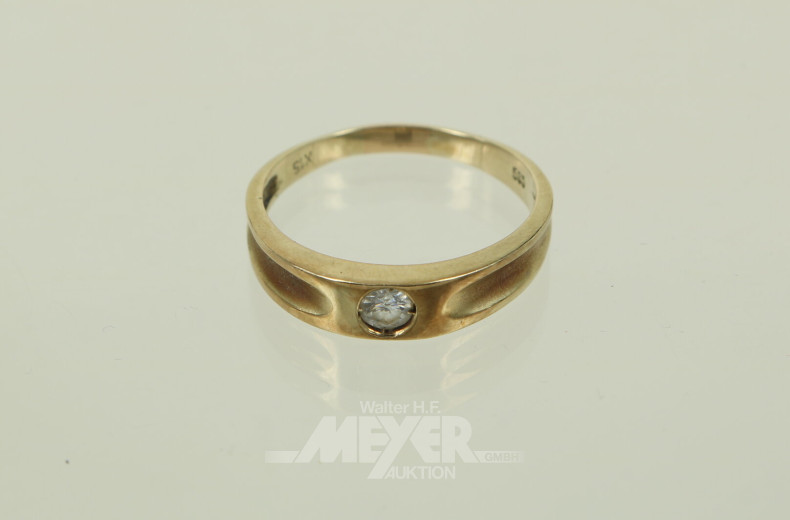 Damenring, besetzt mit 1 Farbstein