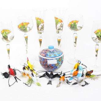 Konvolut Glas und Porzelland bestehend aus: