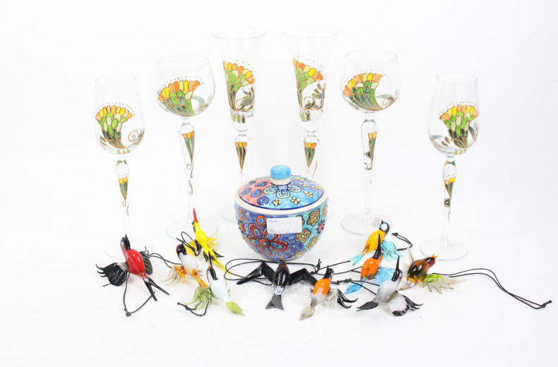 Konvolut Glas und Porzelland bestehend aus: