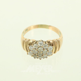 Damenring, besetzt mit kleinen farblosen Steinen