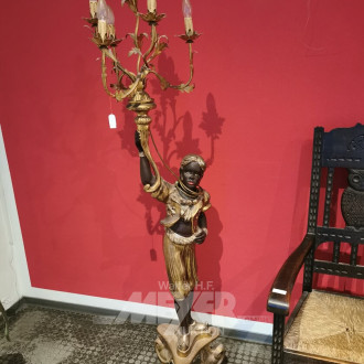 Paar figürliche Standleuchten, jew. 7-flammig