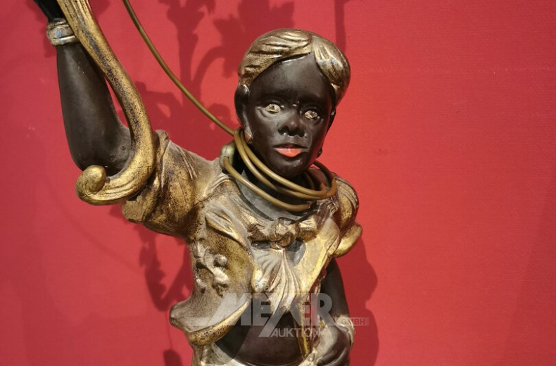 Paar figürliche Standleuchten, jew. 7-flammig