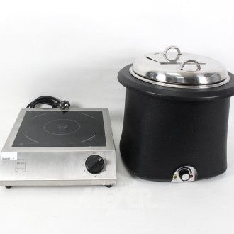 Elektrische Suppenstation und 1 mobiles Induktionskochfeld