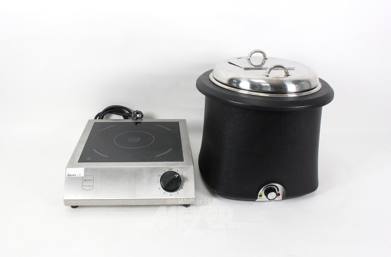 Elektrische Suppenstation und 1 mobiles Induktionskochfeld