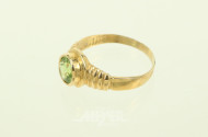 Damenring, besetzt mit 1 grünen Farbstein, vermutl. Peridot