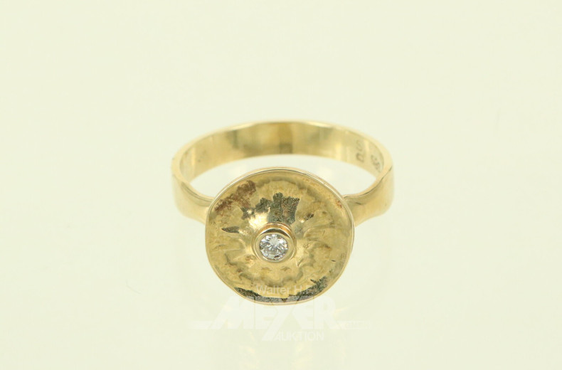 Damenring, besetzt mit 1 kl. Brillanten