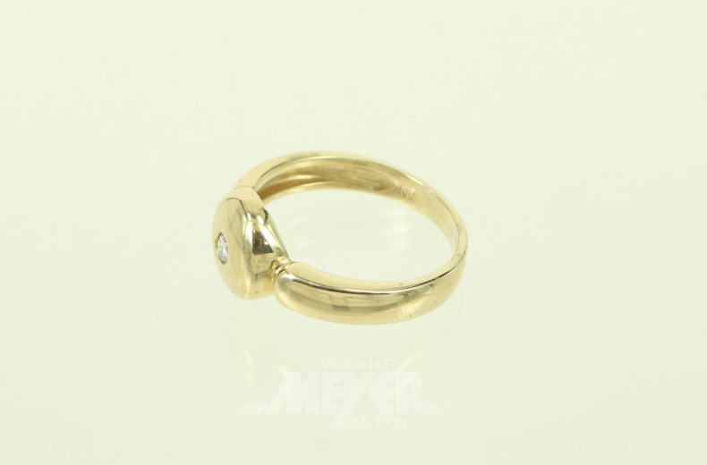 Damenring, besetzt mit 1 kl. Brillanten
