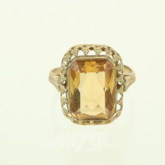 Damenring, besetzt mit Farbsteinen, vermutl. Citrin