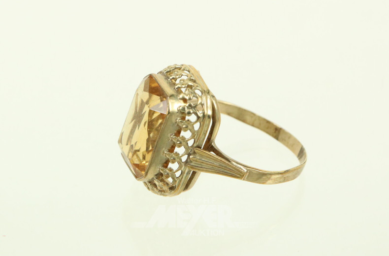 Damenring, besetzt mit Farbsteinen, vermutl. Citrin