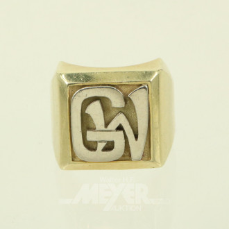Herrenring mit Monogramm GW
