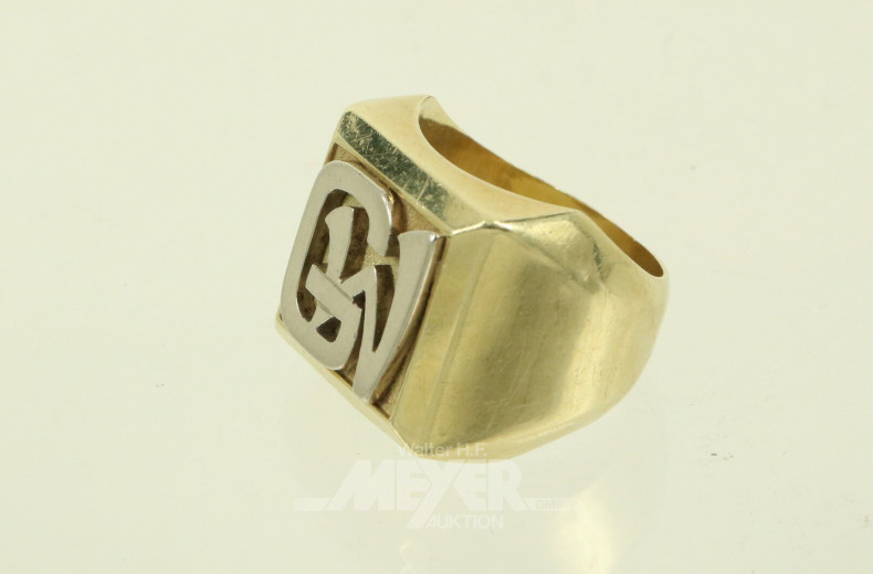 Herrenring mit Monogramm GW