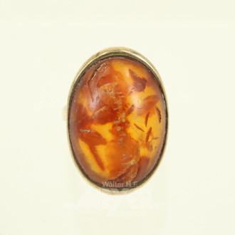 Damenring, besetzt mit Bernstein