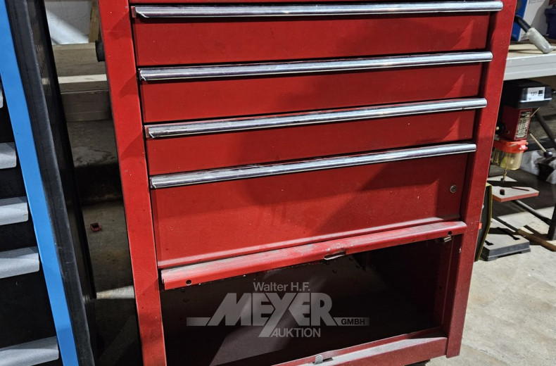 Werkzeugwagen WÜRTH, rot, 5 Züge und 1 Fach