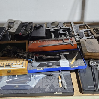 gr. Pos. Mess- und Lehrmittel, u.a. Messuhren, Schieblehren, Dicken-Messplatten, Tiefenmesser etc., ca. 30 Stck.