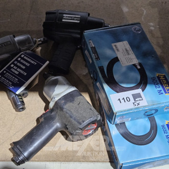 Pos. Drucklufttechnik, u.a. 3 x Schlagschrauber ATLAS COPCO, 2 x Druckluftstabschleifer HAZET