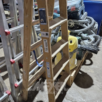 Holz-Klappleiter, 2x 5 Sprossen