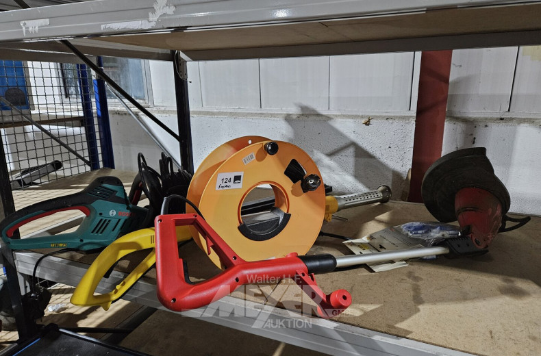 Pos. Gartengeräte, u.a. Unkrautbrenner, Kantenschneider, Heckenschere BOSCH