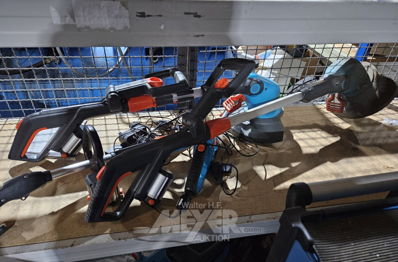 Akku-Gartenset, inkl. Akku-Rasenmäher, 2 x Akku-Kantenschneider, 1 x Unkrautbrenner, 1 x kl. Kantenschere