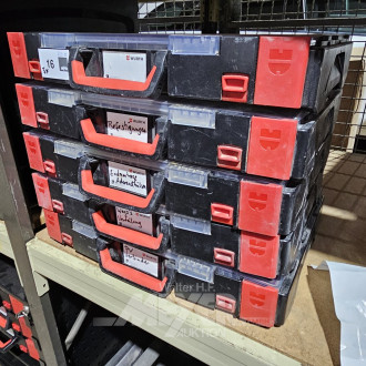 5 Sortiments-Kästen WÜRTH, Inhalt: DIN-/Norm-Verbindungstechnik