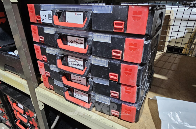5 Sortiments-Kästen WÜRTH, Inhalt: DIN-/Norm-Verbindungstechnik