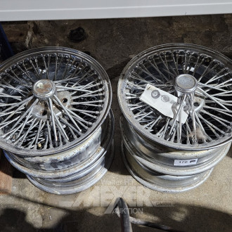 Radsatz / Chromspeichenfelgen TRIUMPH TR6, 4 Stck