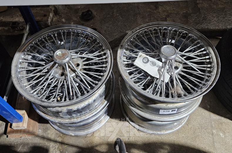 Radsatz / Chromspeichenfelgen TRIUMPH TR6, 4 Stck