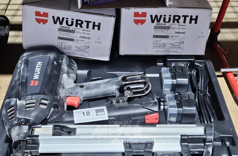 Gas-Bolzenschubgerät mit umfangr. Zubehör (Gaskartuschen u. Nägel)