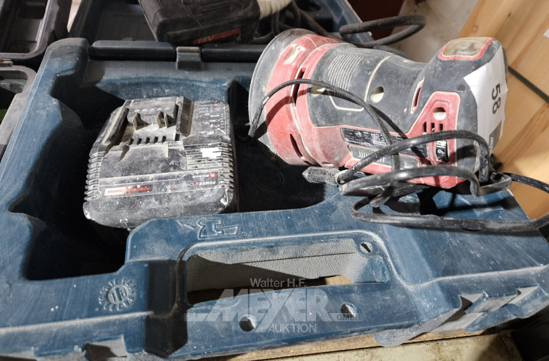 Akku-Exzenterschleifer im Koffer, mit Ladegerät ohne Akku