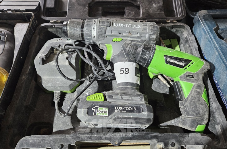 Akkuschrauber im Koffer, mit Akku und Ladegerät