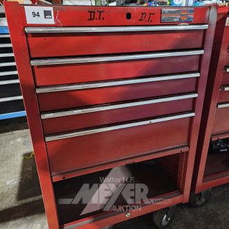 Werkzeugwagen WÜRTH, 5 Züge, rot