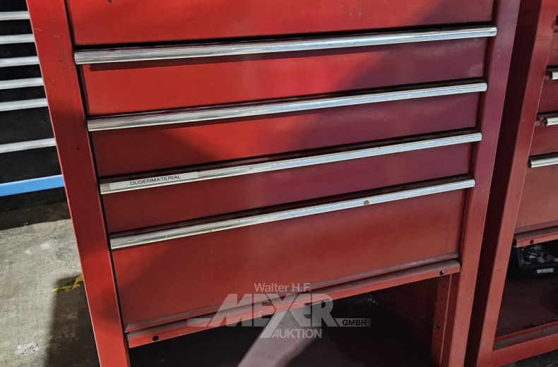 Werkzeugwagen WÜRTH, 5 Züge, rot