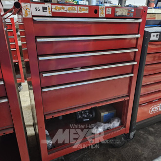 Werkzeugwagen WÜRTH, 5 Züge, rot